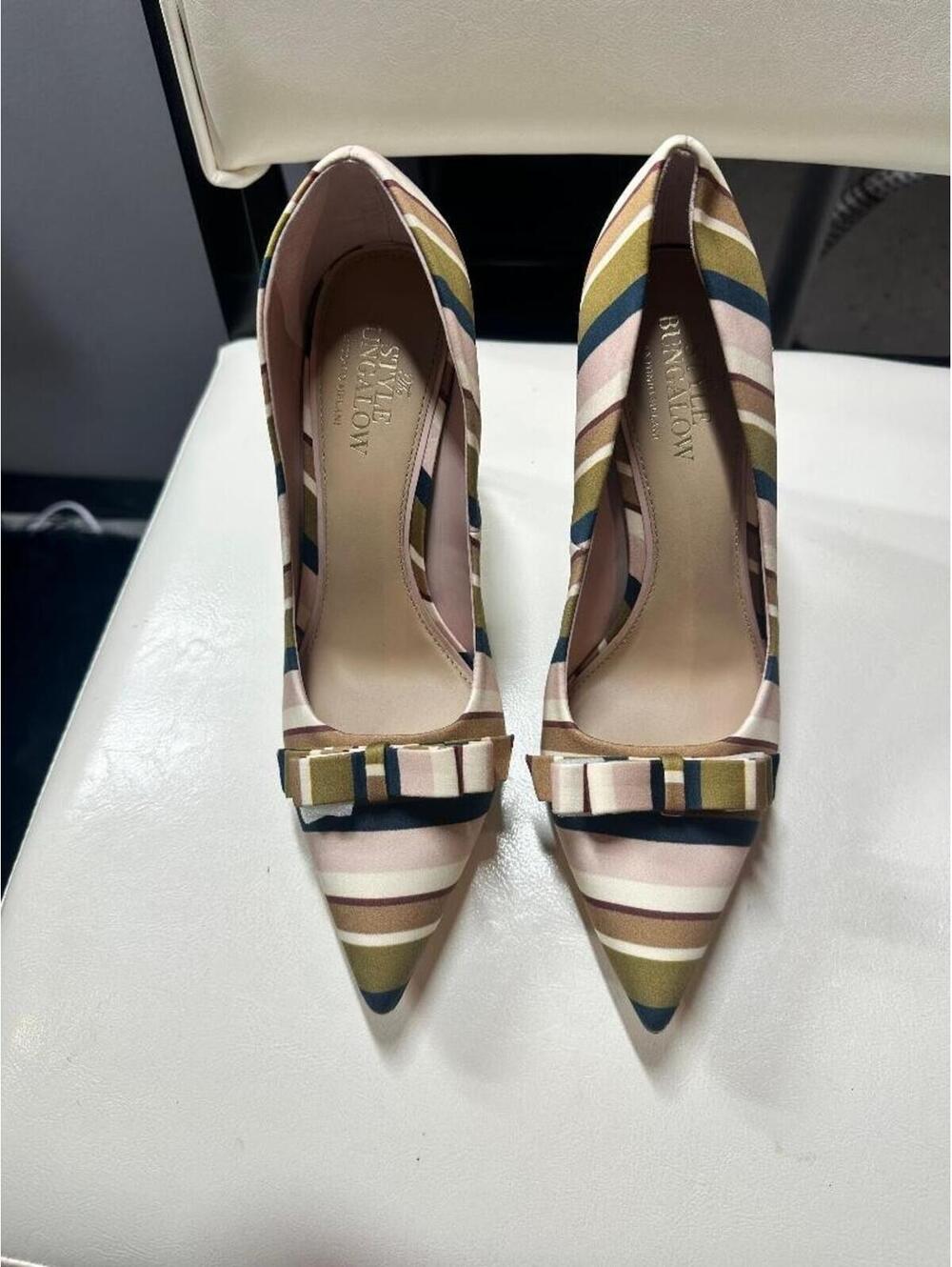 Antonio Melani x The Style Bungalow Worth Striped Bow Pumps Size 9 NWOB - Picture 2 of 5